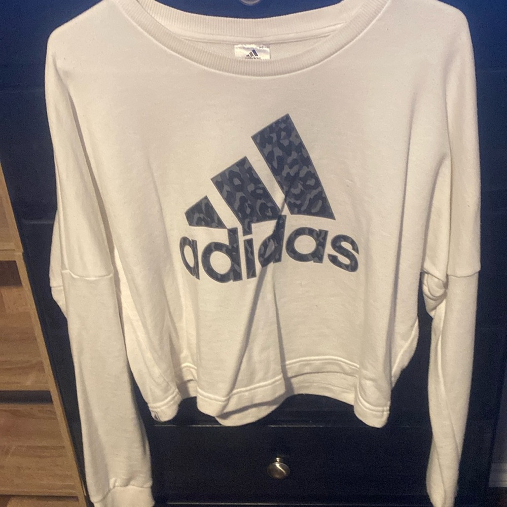 small white Adidas crewneck